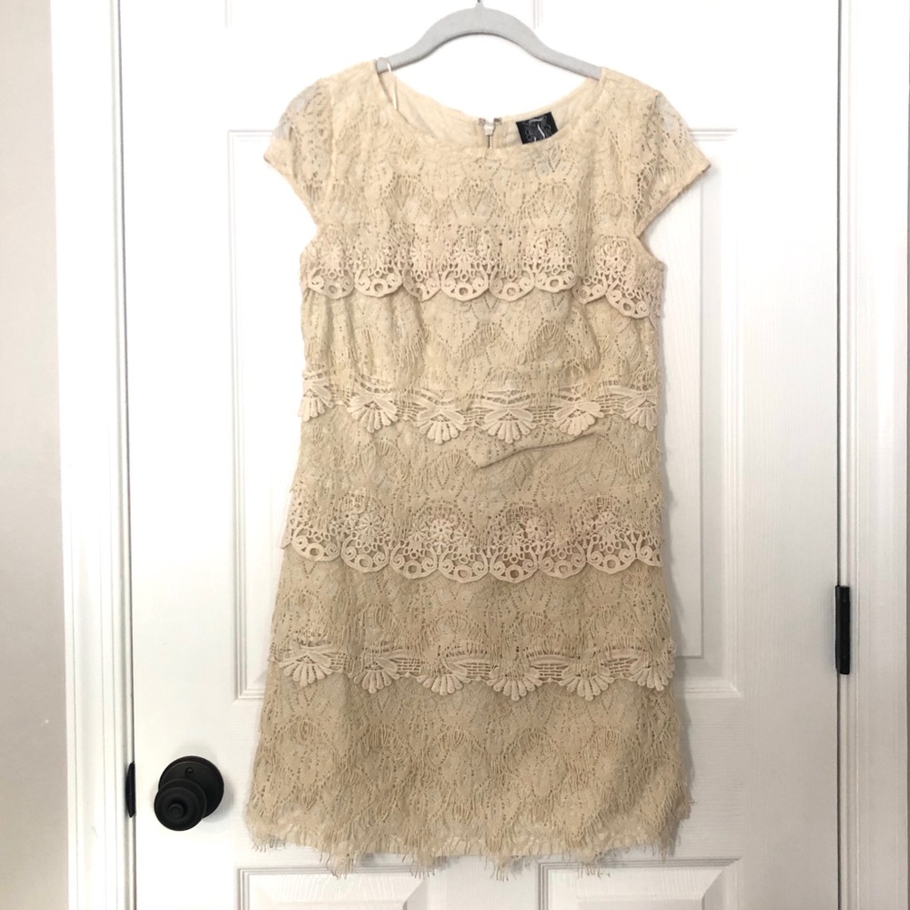 Crochet and Lace Shift Dress